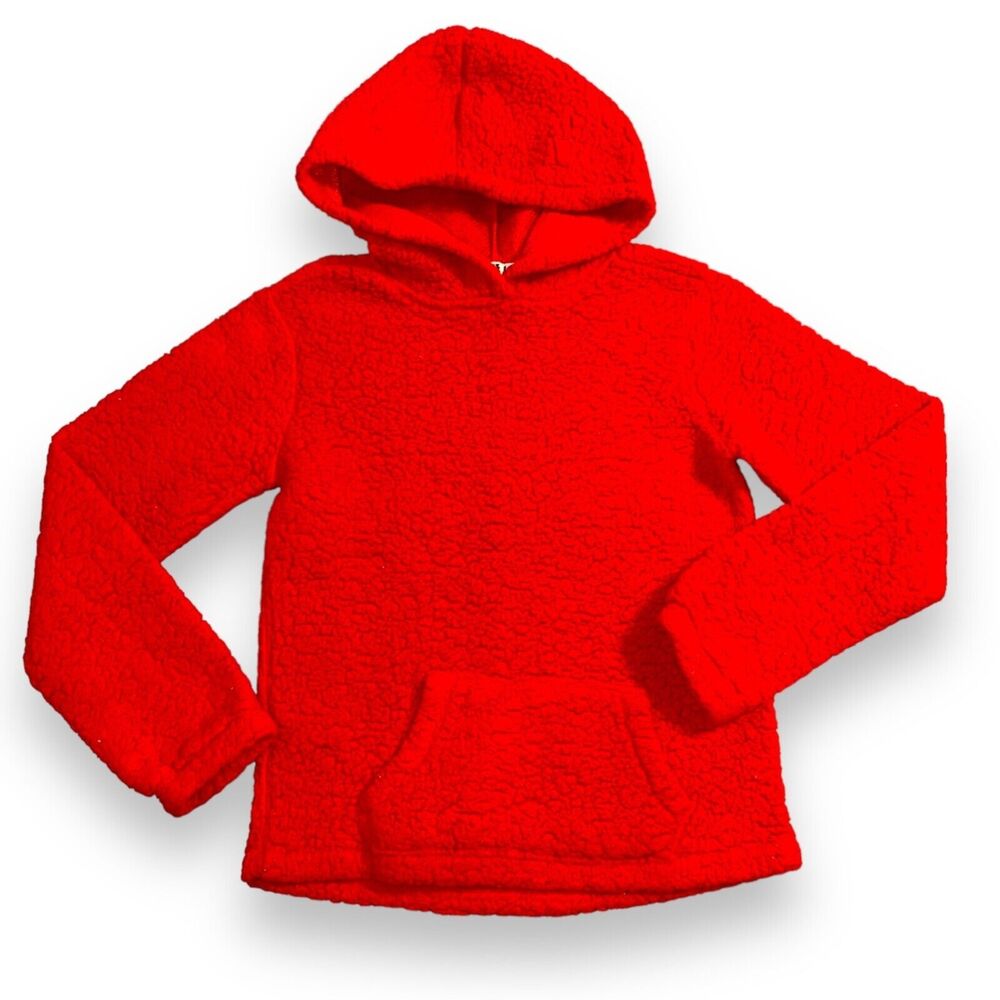Fahrenheit Active Womens Fleece Sweatshirt Hoodie Red Stretch Lightweight Large